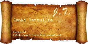 Janki Tertullia névjegykártya